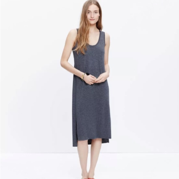 Madewell Shirt Midi Tank Dress, Size Small, Blue Gray - Picture 1 of 5
